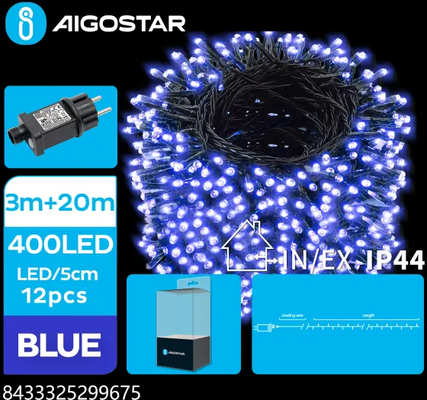 Tira de Luces Led de Navidad Luz Azul 400 Led 20 Mt